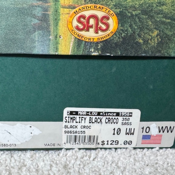 SAS black croc patent slip-on moccasin loafer. - Picture 3 of 3